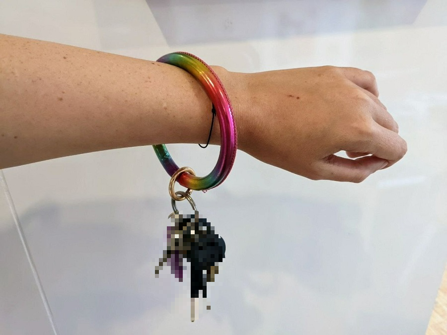 wrist with bangle keyring